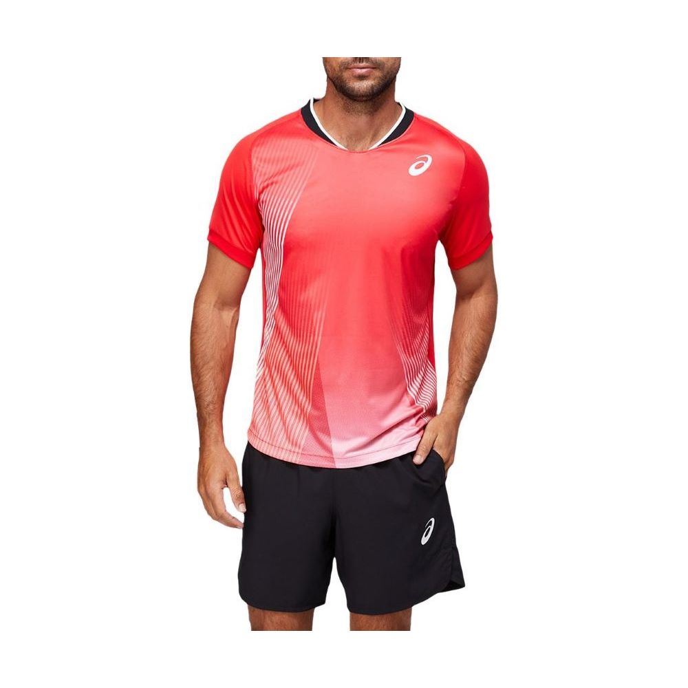 Camiseta ASICS Match Graphic - Masculina - Vermelha