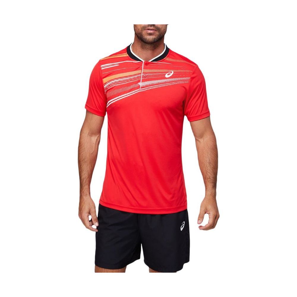 Camisa Polo ASICS Court Graphic - Masculina - Vermelha