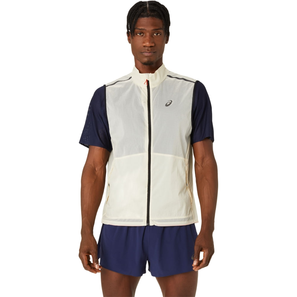 Colete ASICS Metarun Packable - Masculino - Bege - tam: P
