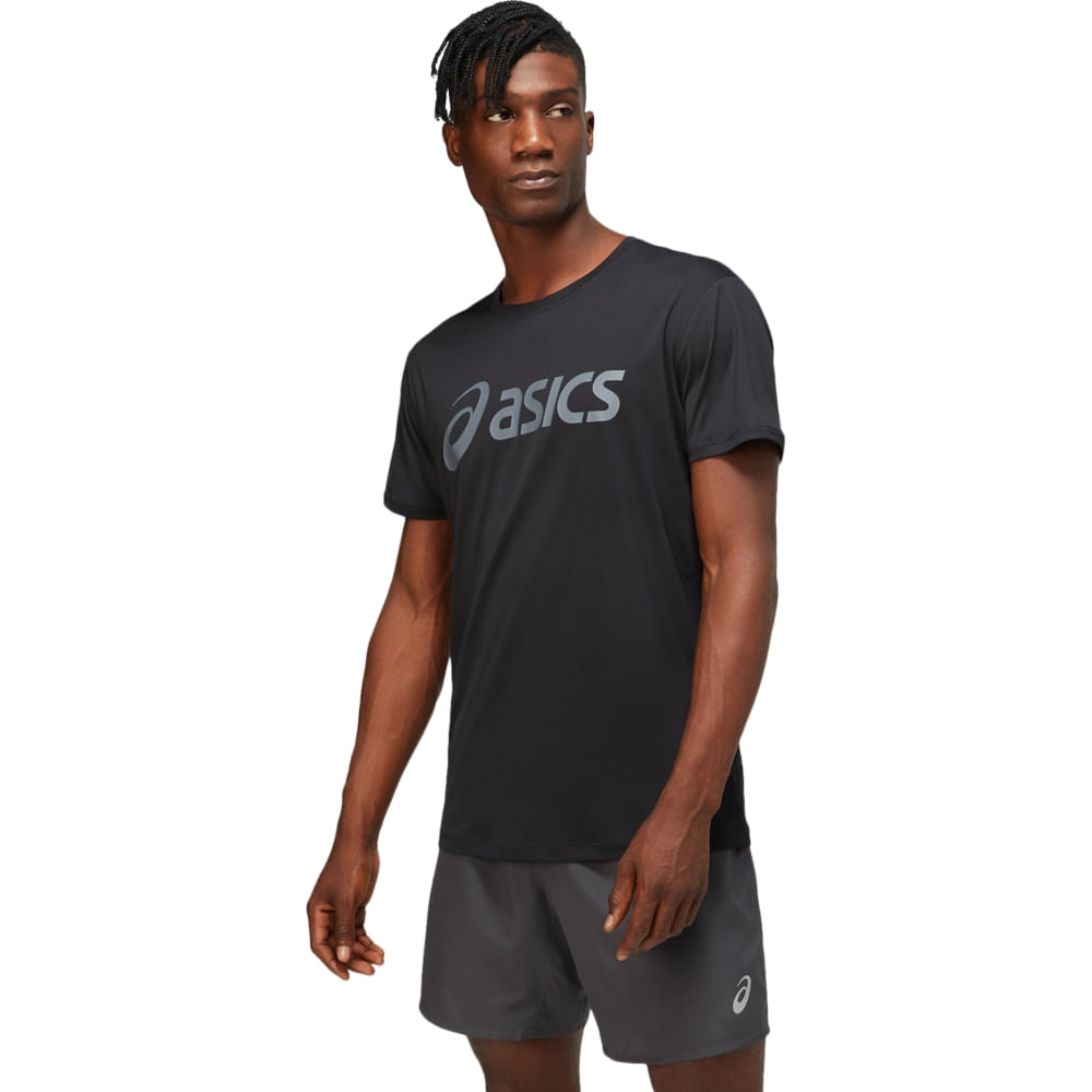 Camiseta ASICS Silver Logo – Masculino – Preto/Cinza