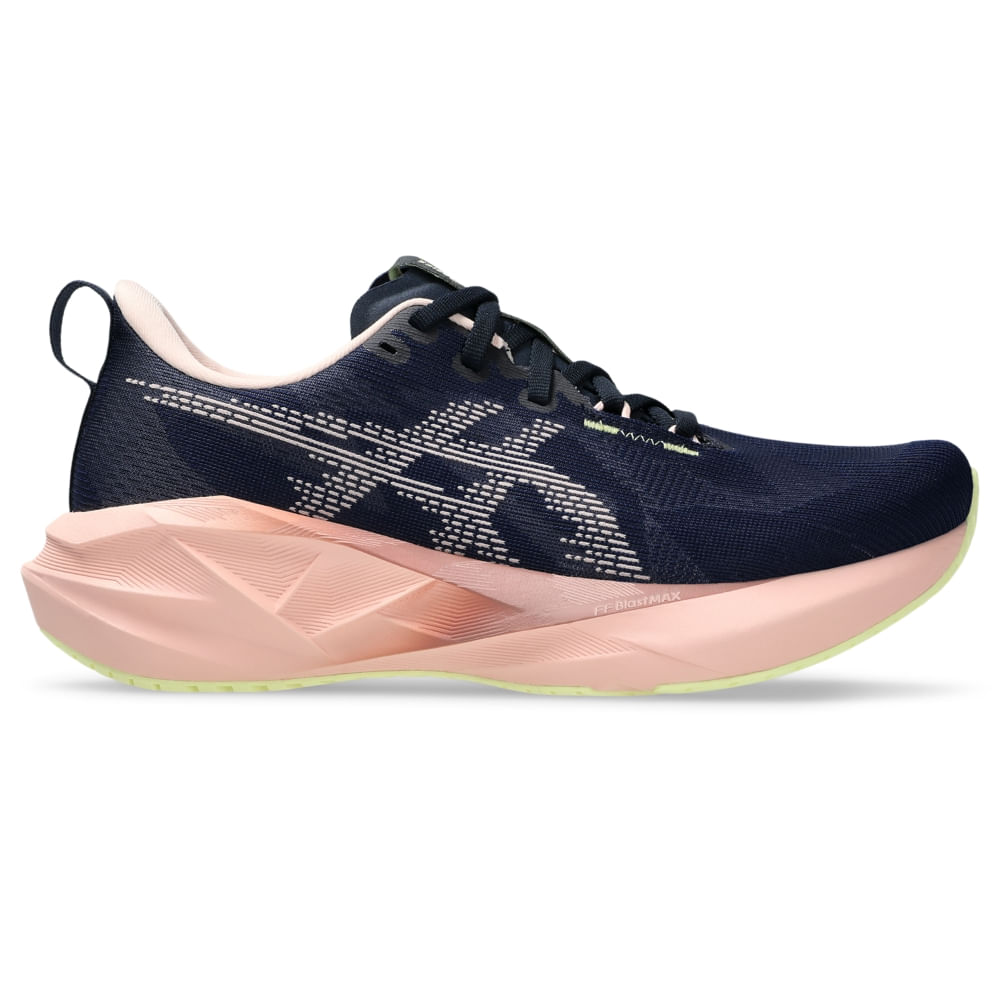 Tênis ASICS Novablast 5 – Feminino – Azul/Rosa