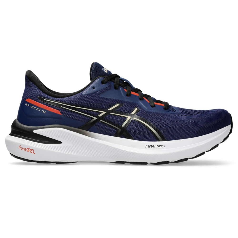Tênis ASICS GT-1000 13 - Masculino - Azul/Bege - tam: 39 Menor preço em Tênis ASICS GT-1000 13 - Masculino - Azul/Bege - tam: 39