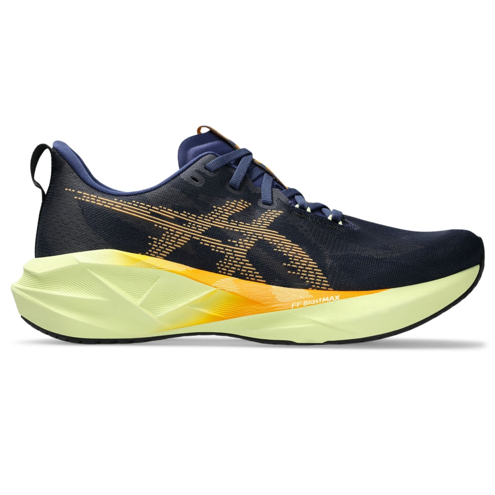 Tênis ASICS Novablast 5 – Masculino – Azul/Laranja
