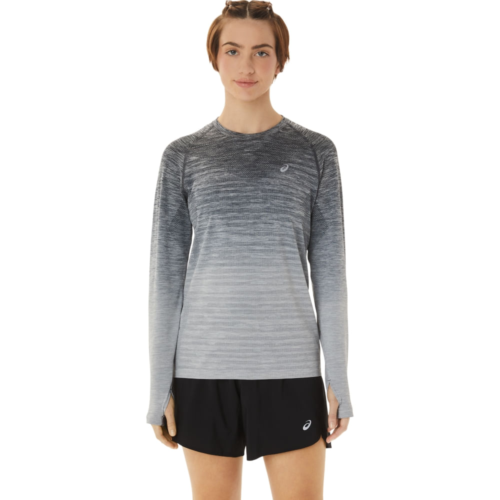 Camiseta ASICS Manga Longa Seamless - Feminino - Cinza/Cinza - tam: PP