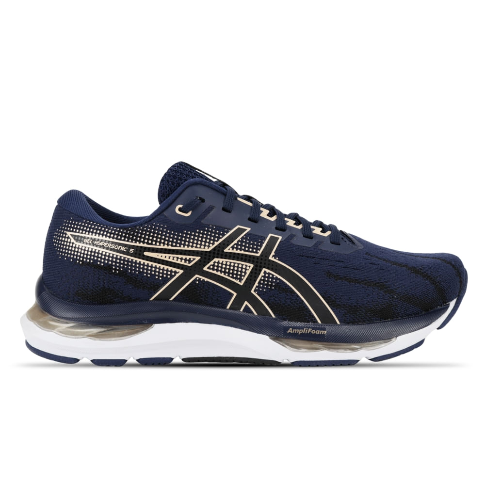 Tênis ASICS GEL-Hypersonic 5 – Feminino – Azul/Dourado