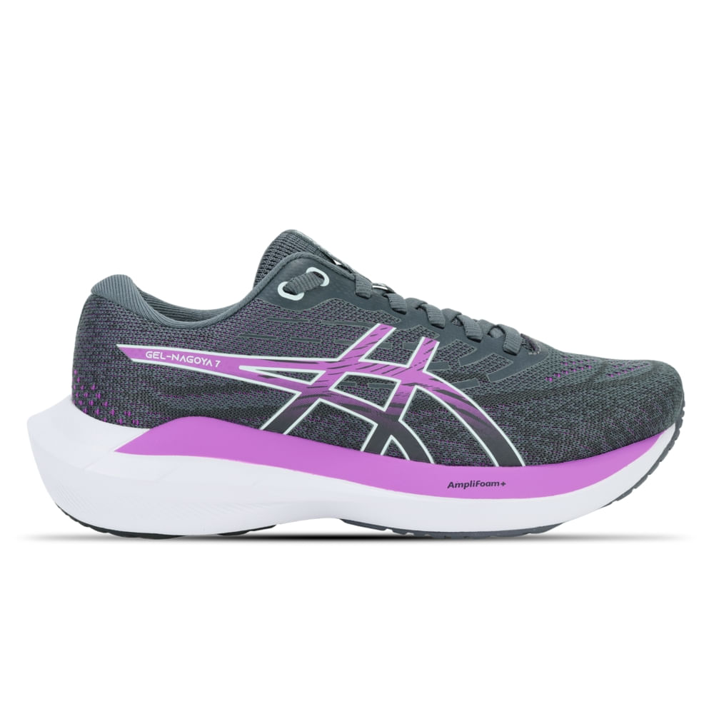 Tênis ASICS GEL-Nagoya 7 - Feminino - Cinza/Roxo