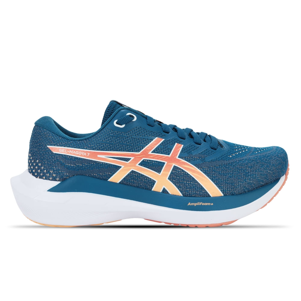 Tênis ASICS GEL-Nagoya 7 - Feminino - Azul/Laranja