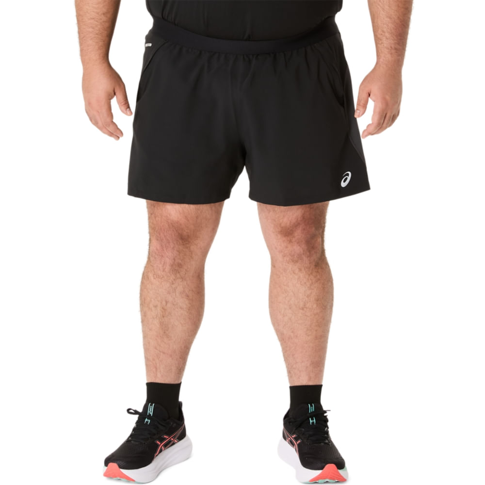 Shorts ASICS Road 5In - Masculino - Preto/Cinza - tam: P