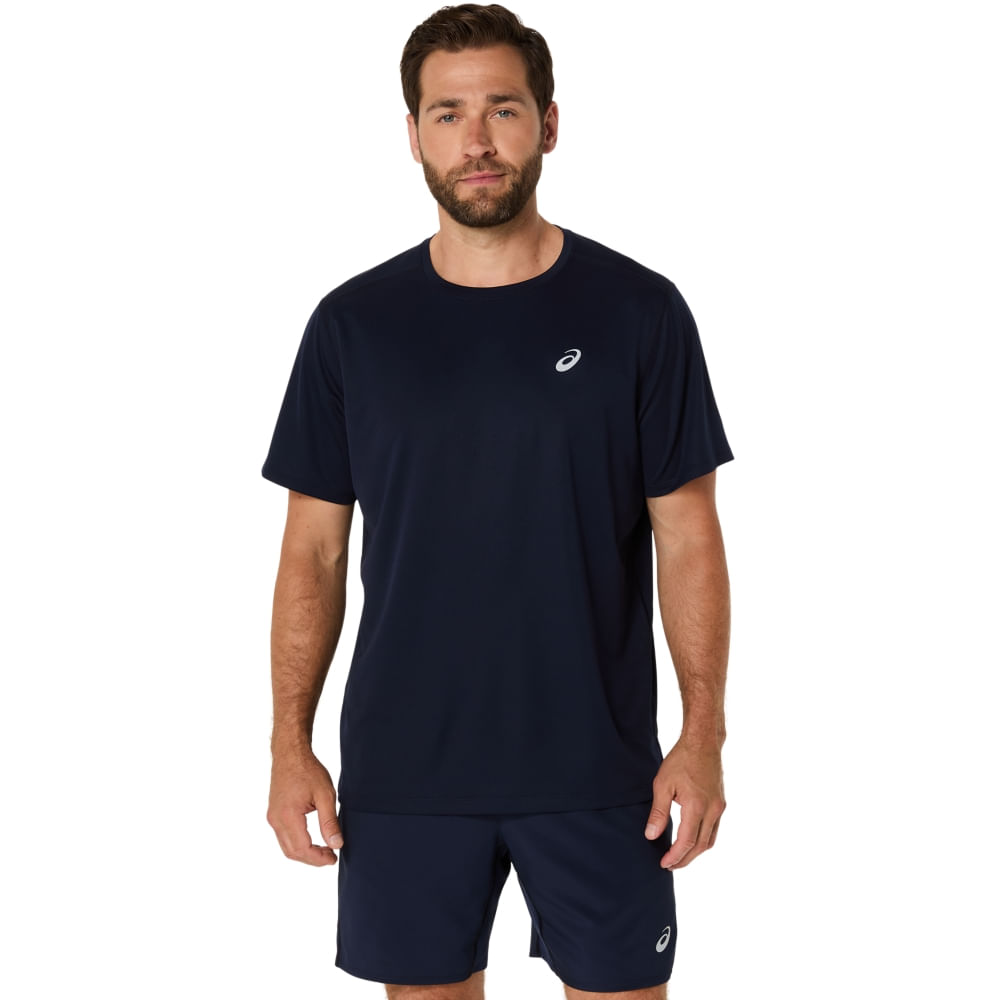 Camiseta ASICS Silver - Masculino - Azul Marinho - tam: GG