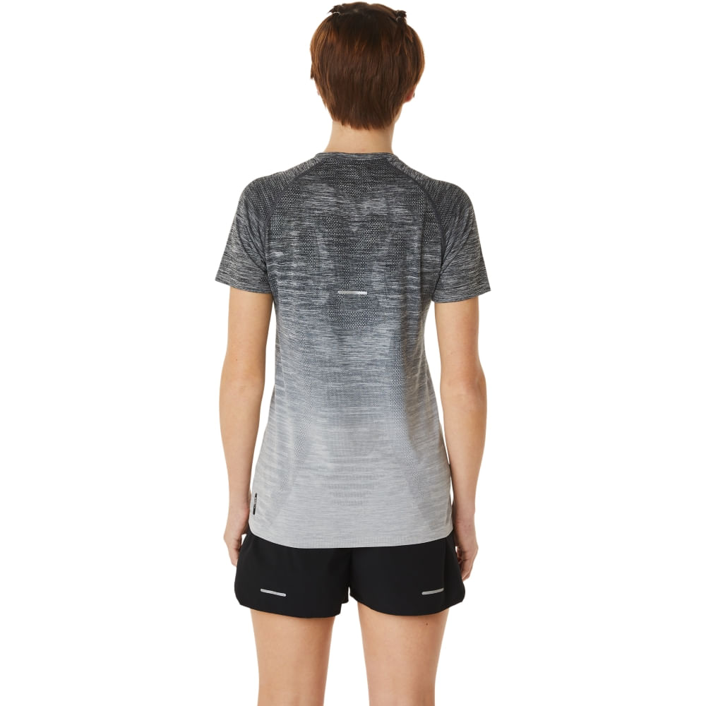Camiseta ASICS Seamless - Feminino - Cinza/Cinza - tam: GG — foto 4
