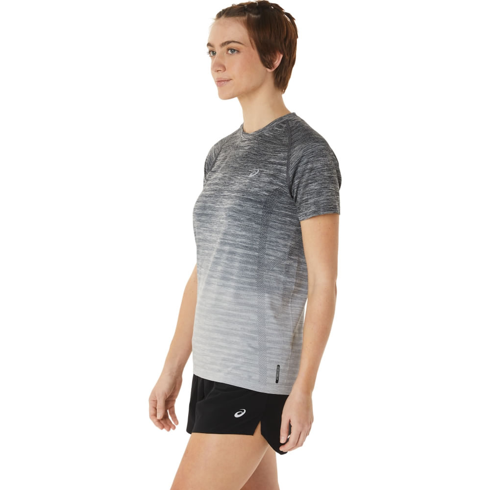 Camiseta ASICS Seamless - Feminino - Cinza/Cinza - tam: GG — foto 5
