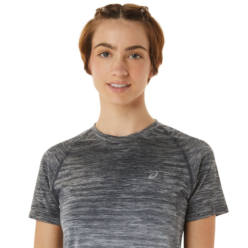 Camiseta ASICS Seamless - Feminino - Cinza/Cinza - tam: GG — foto 6