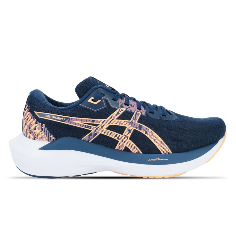 スイミングガール７ Tênis ASICS GEL-Shogun 7 - Feminino - Azul/Laranja - ASICS