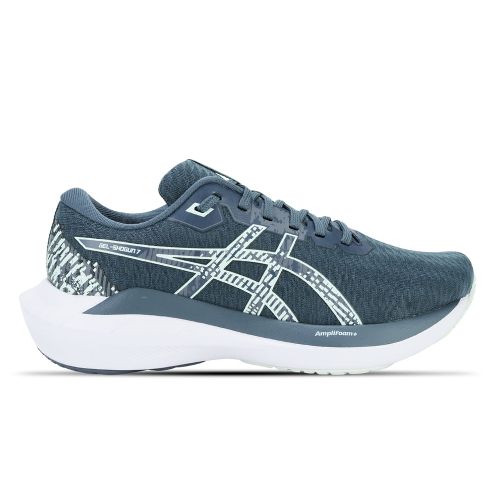 Tênis ASICS GEL-Shogun 7 - Feminino - Cinza/Azul