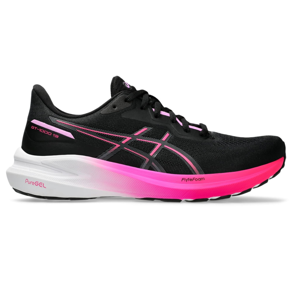 Tênis ASICS GT-1000 13 - Feminino - Preto/Rosa - tam: 34 Menor preço em Tênis ASICS GT-1000 13 - Feminino - Preto/Rosa - tam: 34