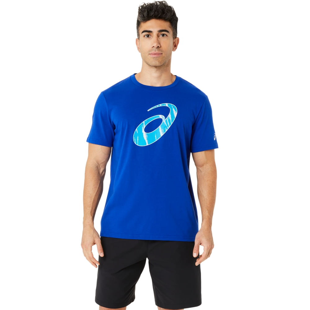 Camiseta ASICS Seasonal Logo Graphic - Masculino - Azul