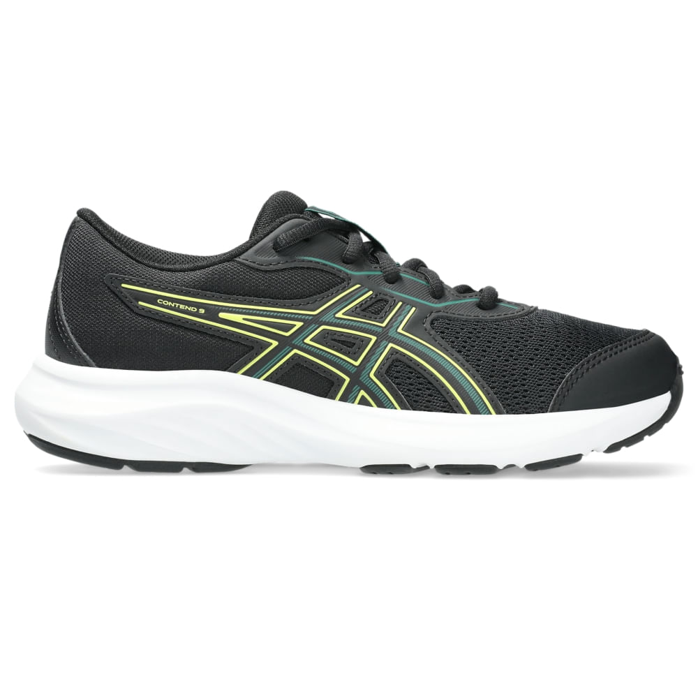 Tênis ASICS Contend 9 GS - Infantil - Preto/Verde