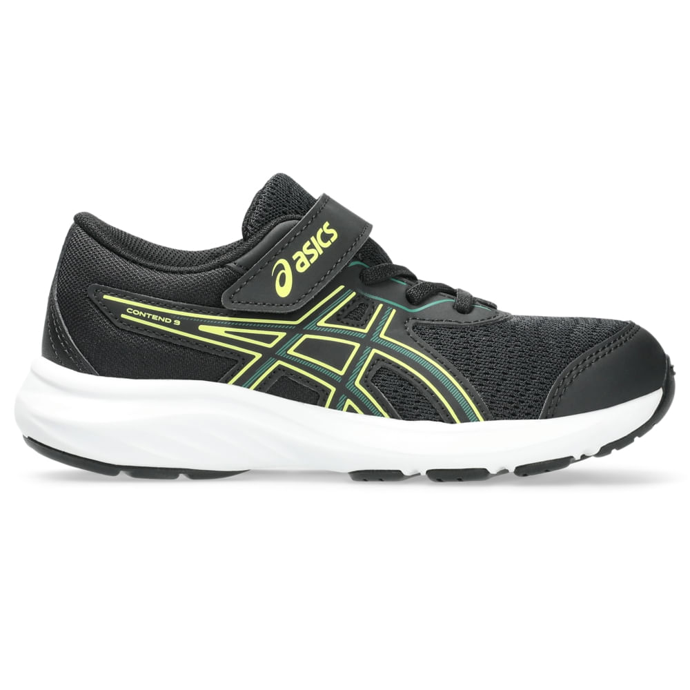 Tênis ASICS Contend 9 PS - Infantil - Preto/Verde - tam: 26