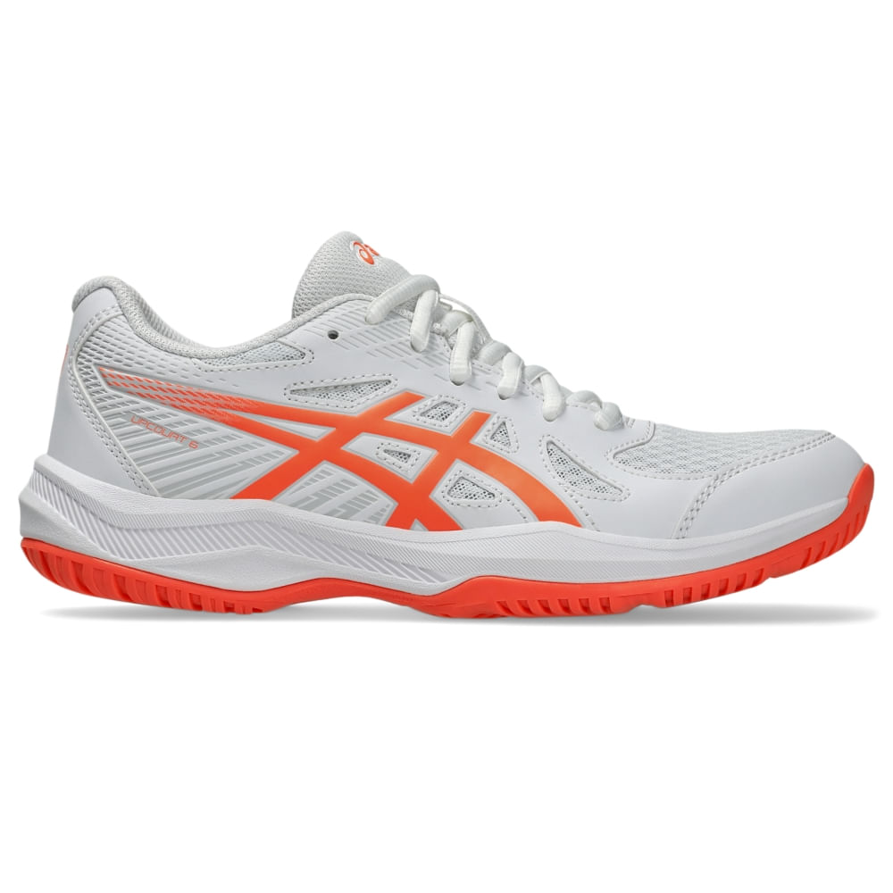 Tênis ASICS Upcourt 6 – Feminino – Branco/Laranja