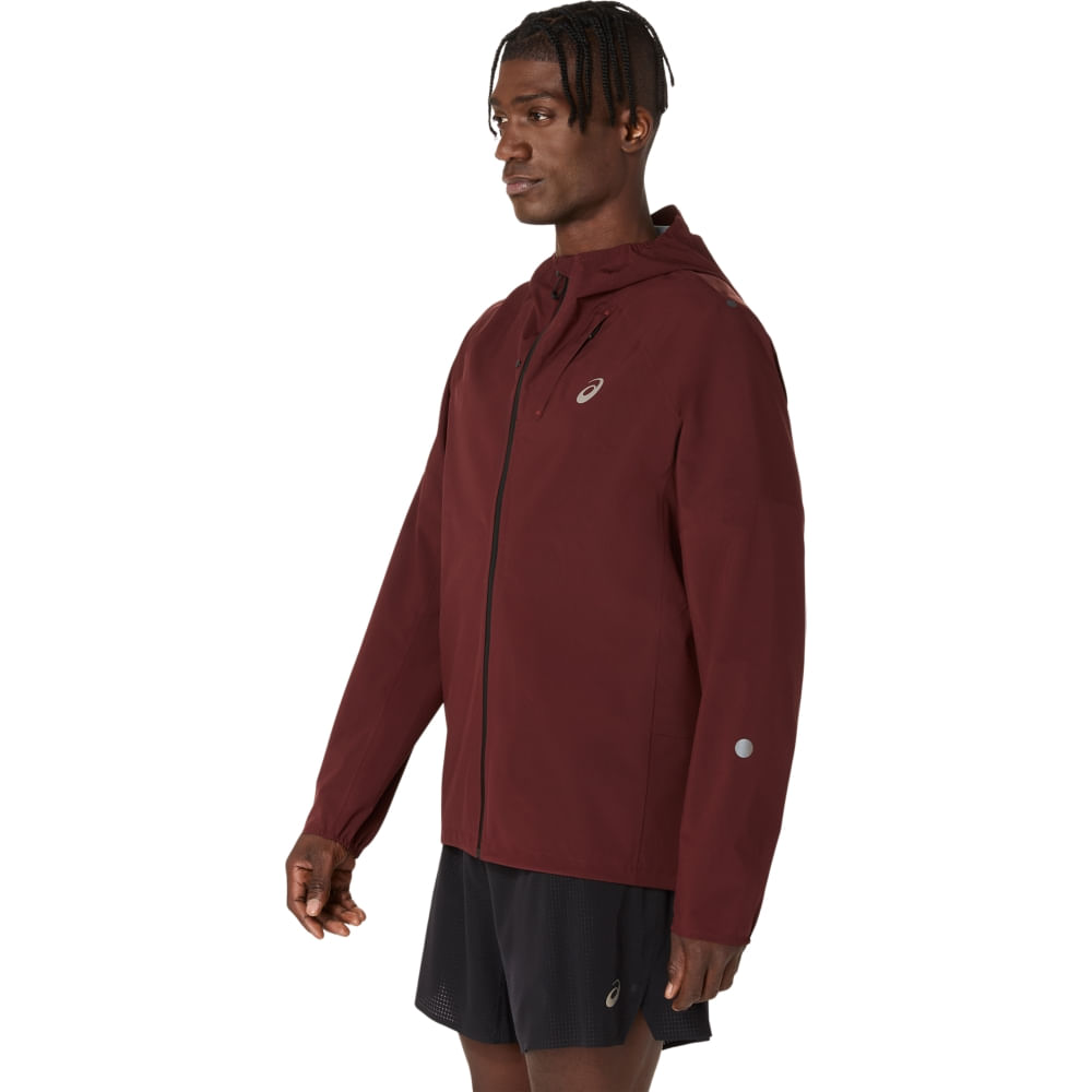 Jaqueta ASICS Impermeável Metarun - Masculino - Marrom - tam: PP — foto 3