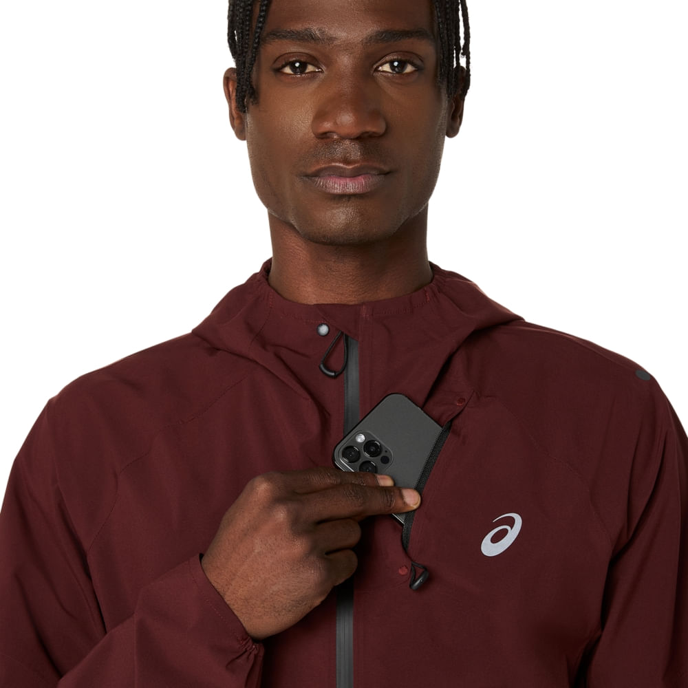 Jaqueta ASICS Impermeável Metarun - Masculino - Marrom - tam: PP — foto 4
