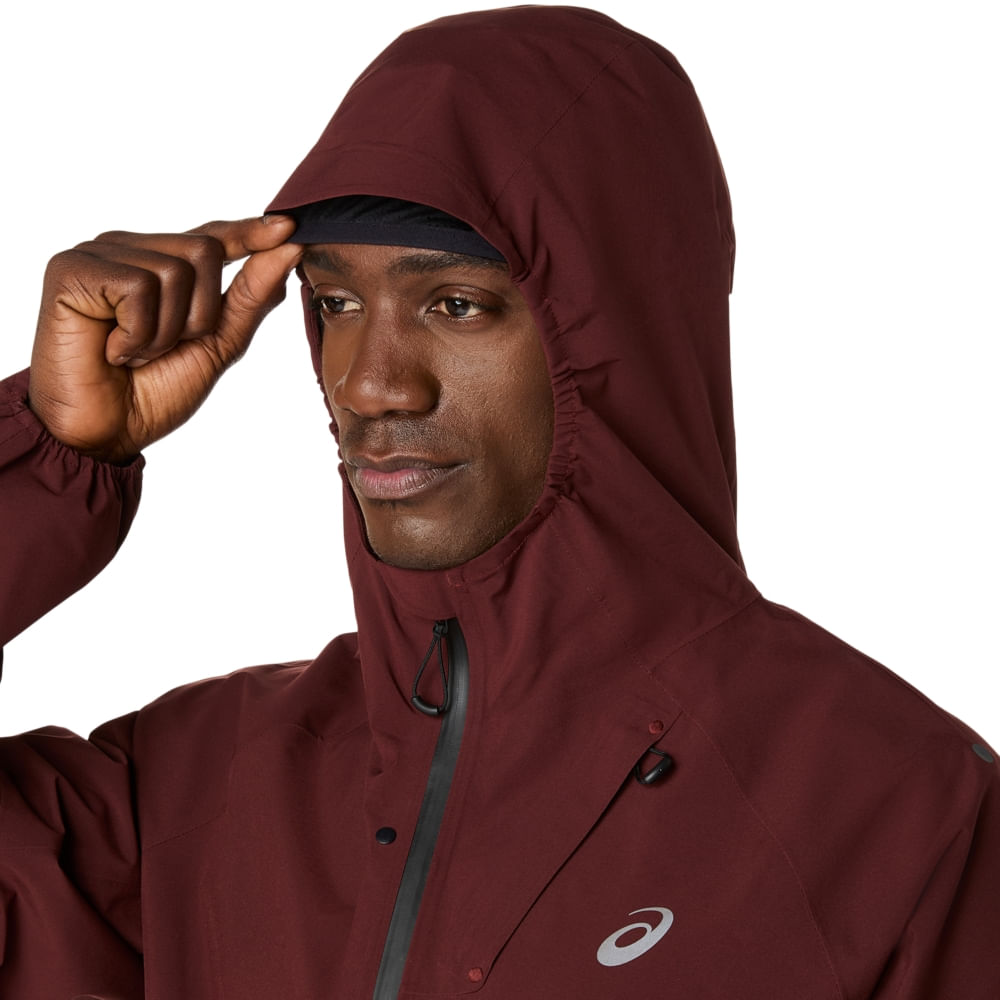 Jaqueta ASICS Impermeável Metarun - Masculino - Marrom - tam: PP — foto 8