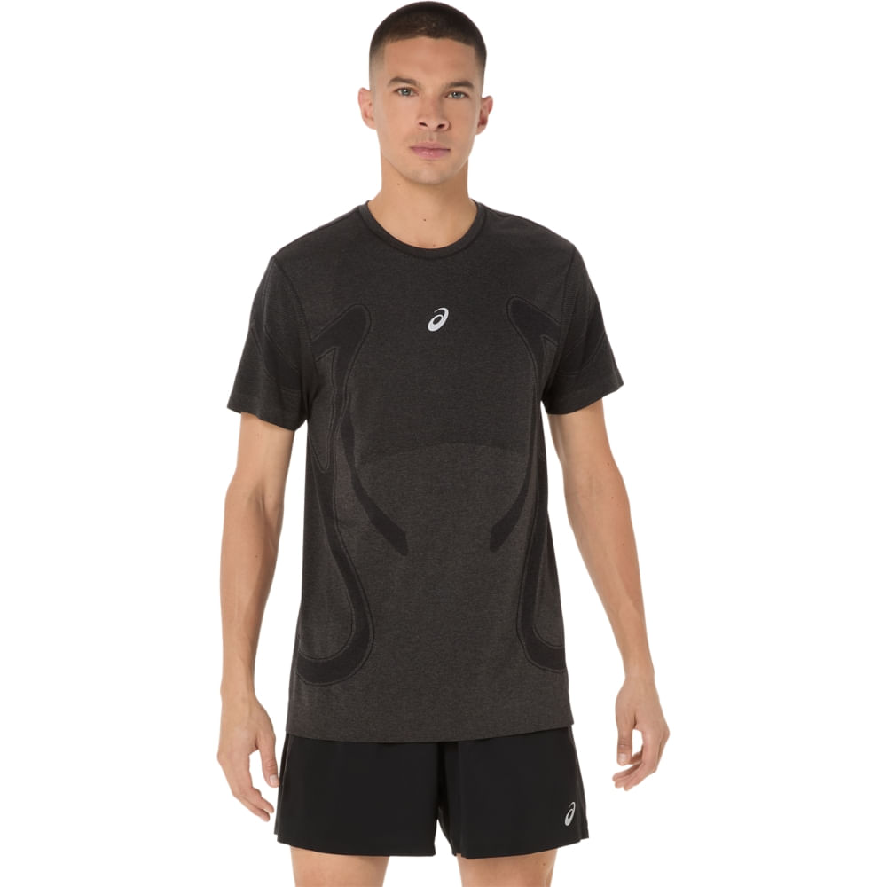 Camiseta ASICS Road Seamless - Masculino - Preto