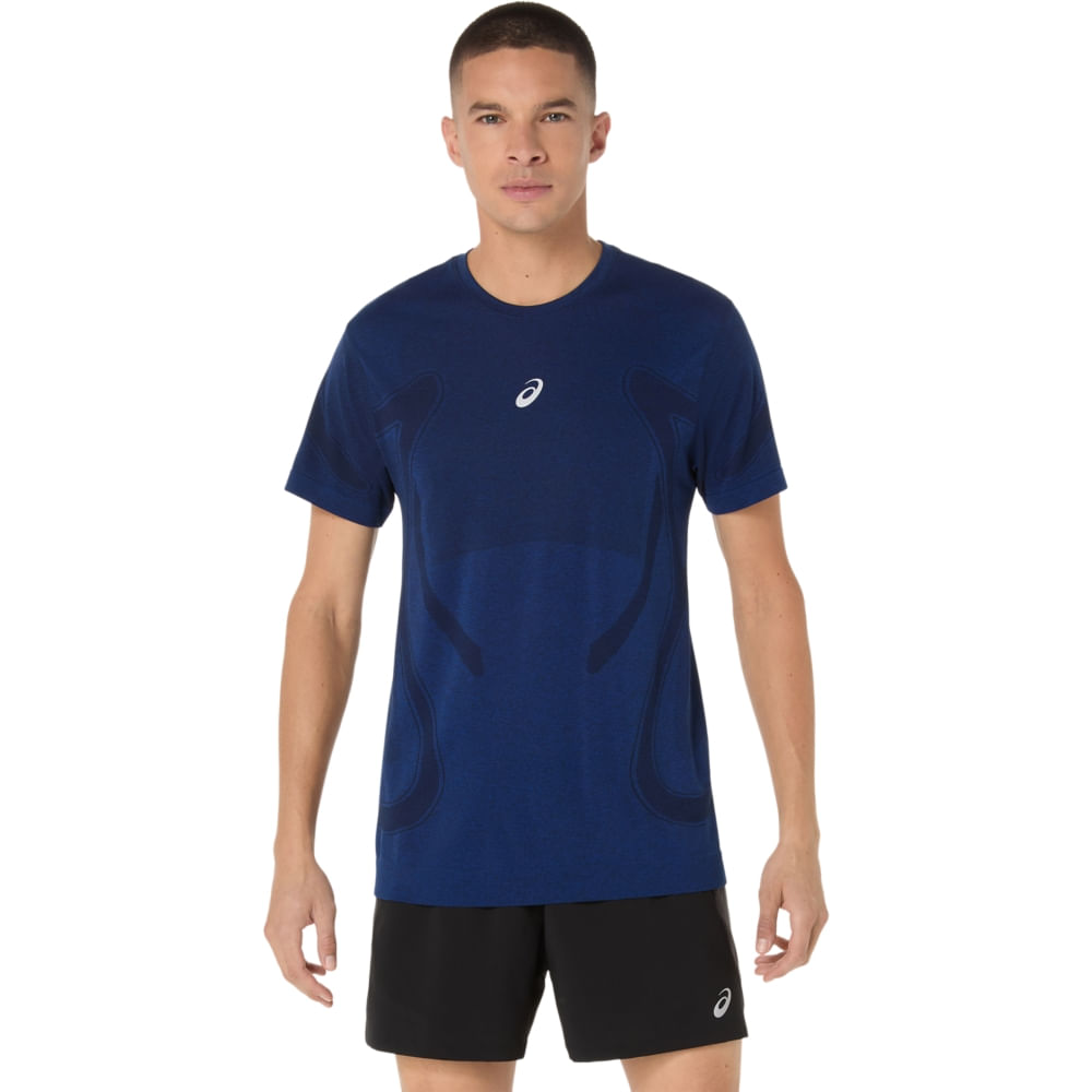 Camiseta ASICS Road Seamless - Masculino - Azul - tam: GG