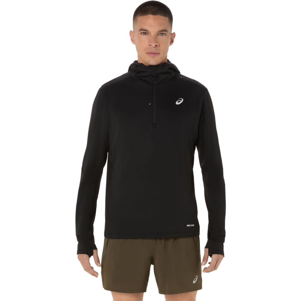 Blusão ASICS Road Winter Hoodie - Masculino - Preto - tam: GG