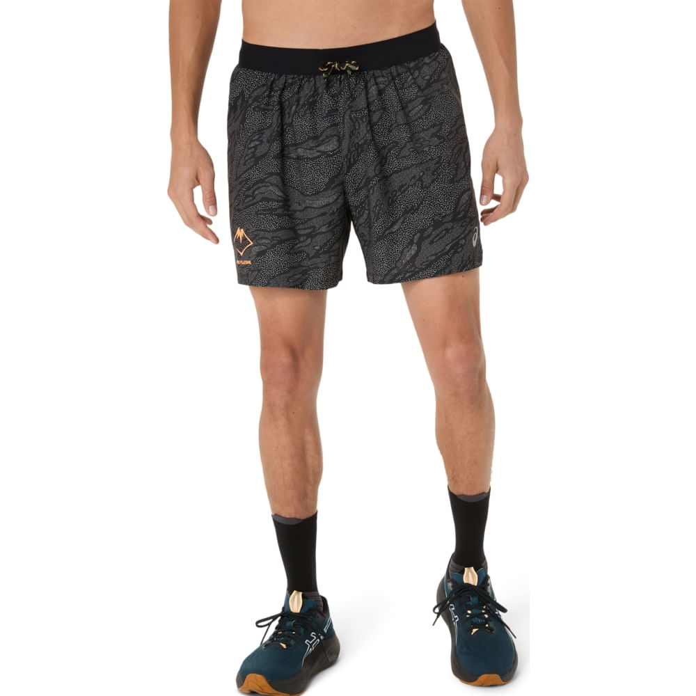 Shorts ASICS Fujitrail All Over Print 5In - Masculino - Preto - tam: 3XS