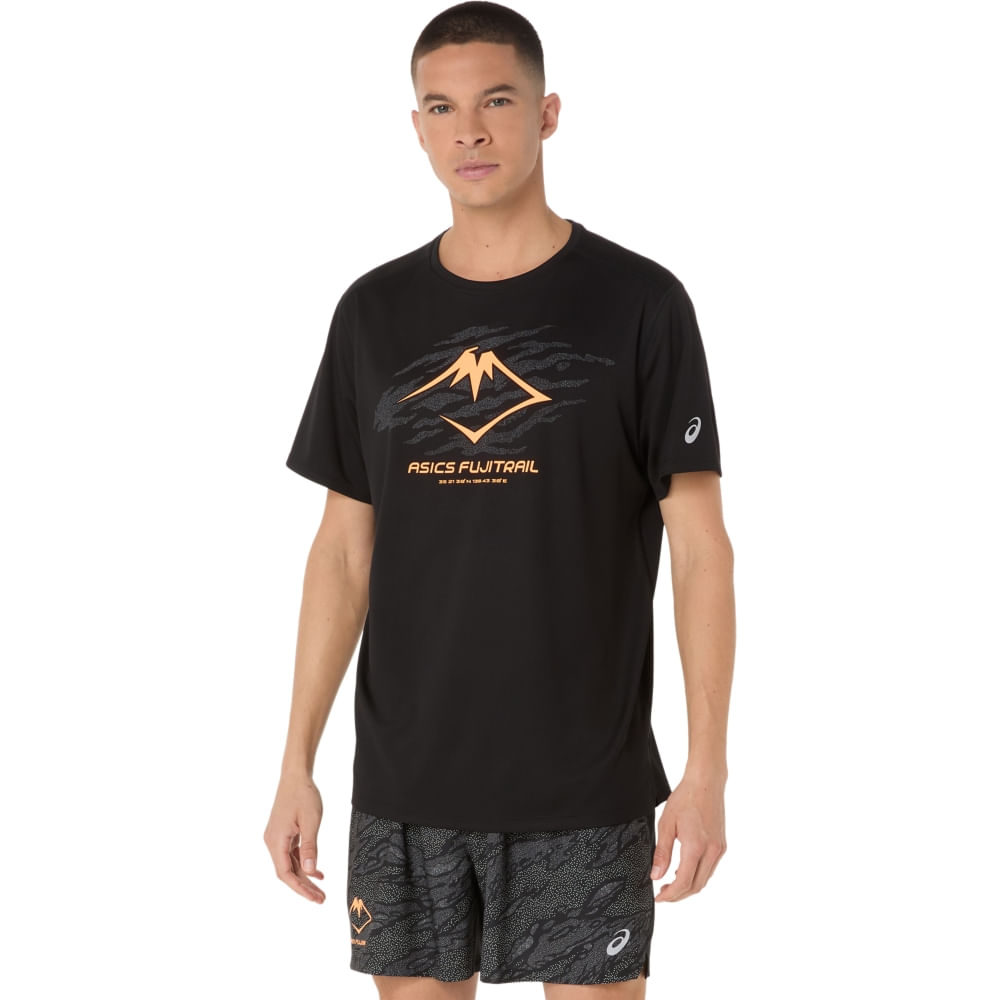 Camiseta ASICS Fujitrail Logo - Masculino - Preto - tam: M