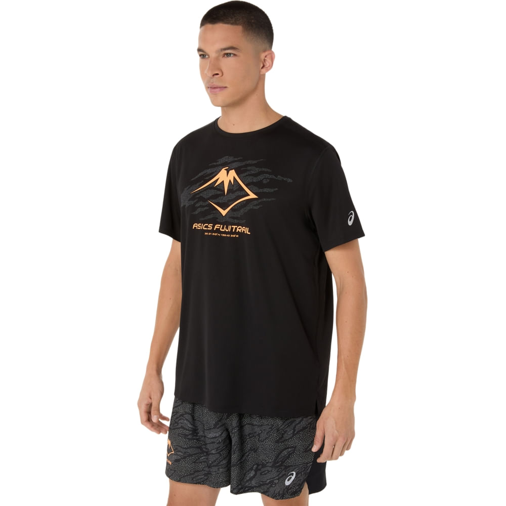 Camiseta ASICS Fujitrail Logo - Masculino - Preto - tam: 3G — foto 3