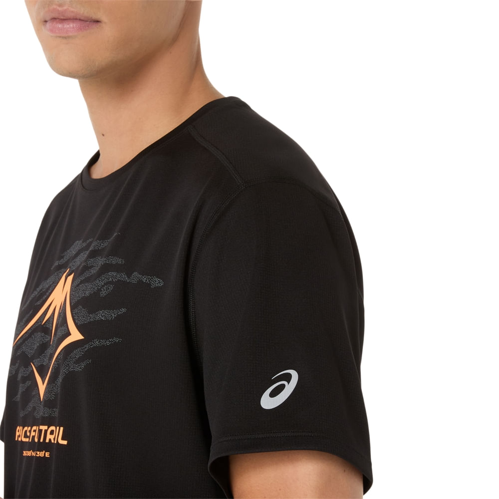 Camiseta ASICS Fujitrail Logo - Masculino - Preto - tam: 3G — foto 5