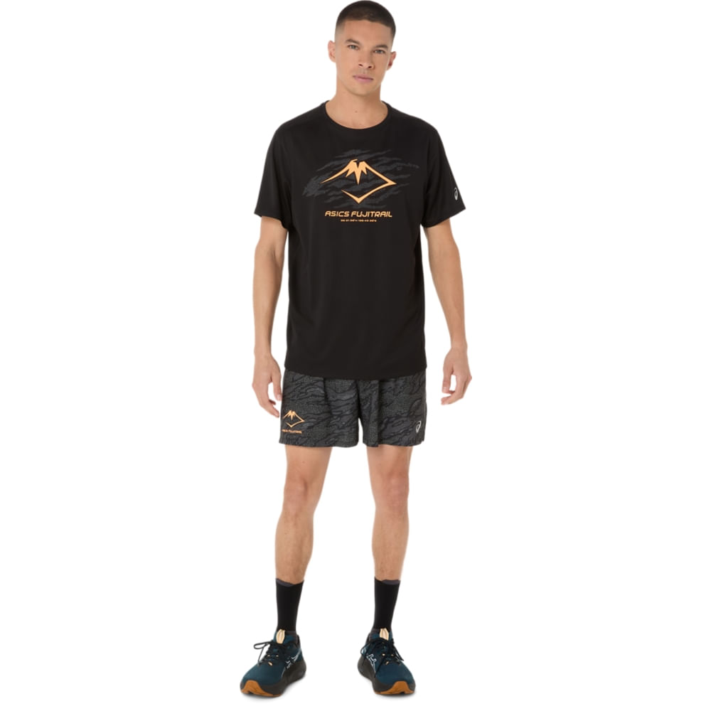 Camiseta ASICS Fujitrail Logo - Masculino - Preto - tam: 3G — foto 6