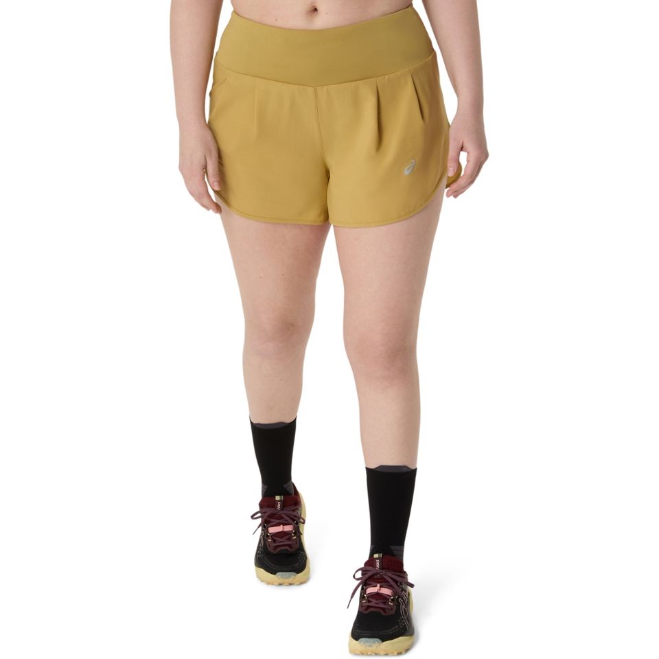 Shorts Asics Road 3.5in  - Feminino - Amarelo
