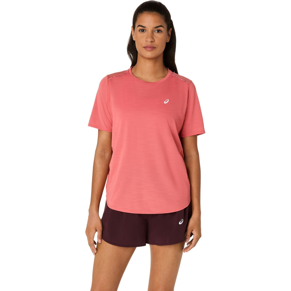 Camiseta ASICS Road - Feminino - Rosa - tam: P