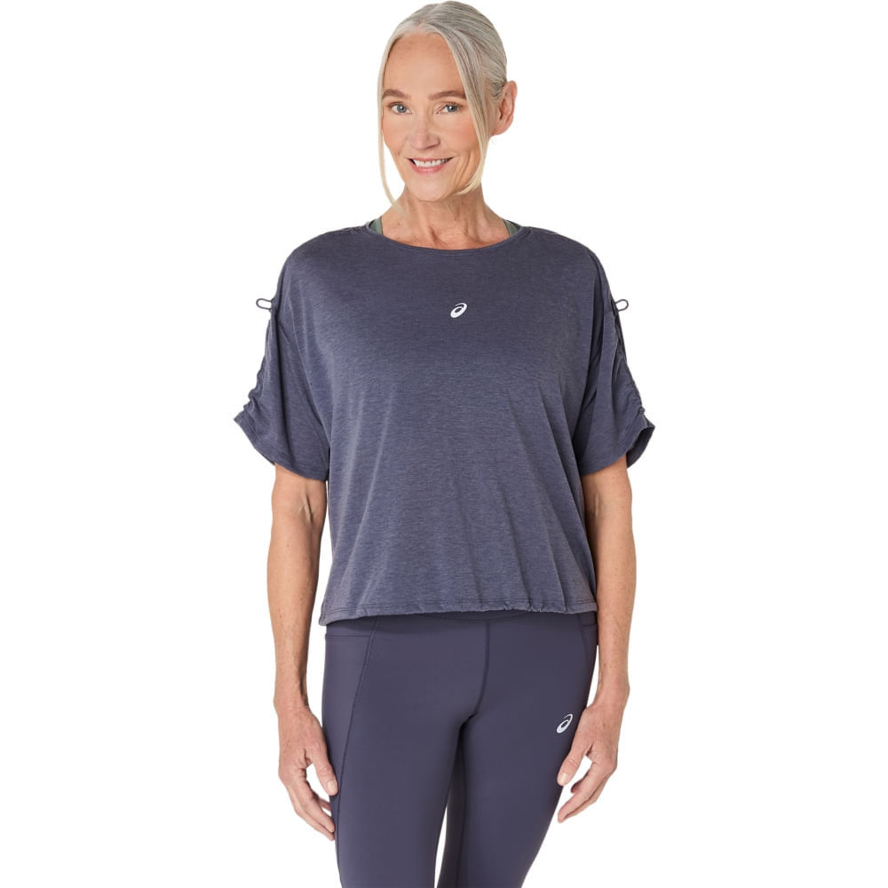 Camiseta ASICS Nagino Run Adjustable - Feminino - Azul - tam: P