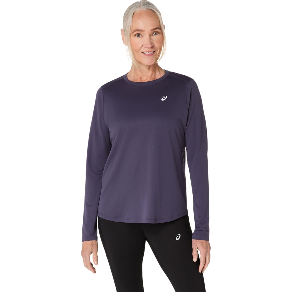 Camiseta ASICS Manga Longa Silver - Feminino - Azul - tam: PP