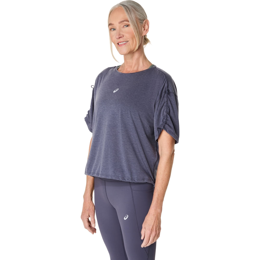Camiseta ASICS Nagino Run Adjustable - Feminino - Azul - tam: 3G — foto 3