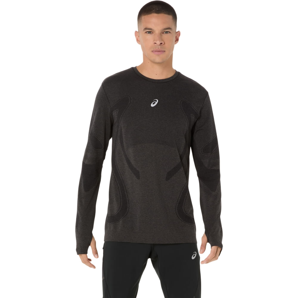 Camiseta ASICS Manga Longa Road Seamless – Masculino – Preto