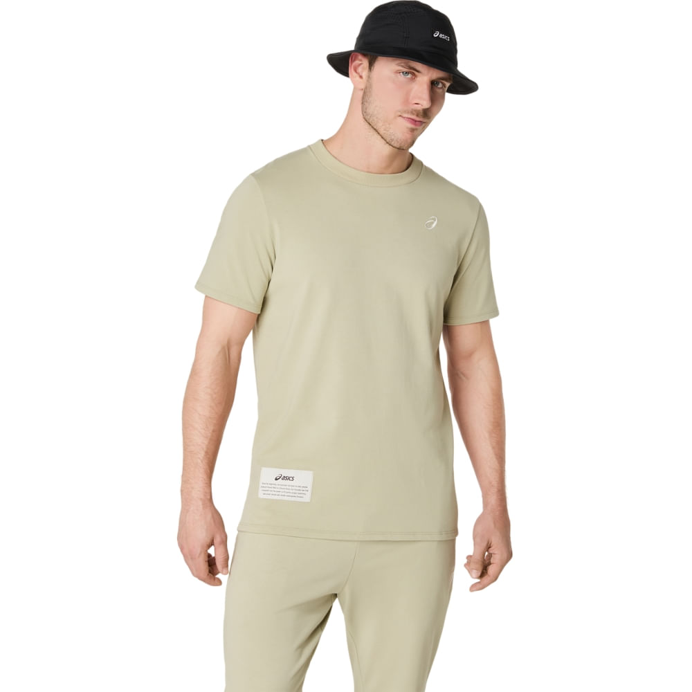 Camiseta ASICS Heavy Weight Knit Graphic - Masculino - Verde - tam: 3G
