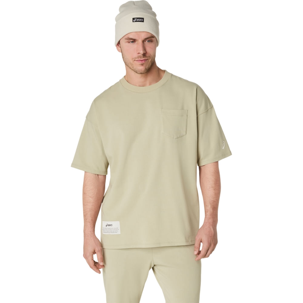 Camiseta ASICS Heavy Weight Relaxed Pocket - Masculino - Verde - tam: GG