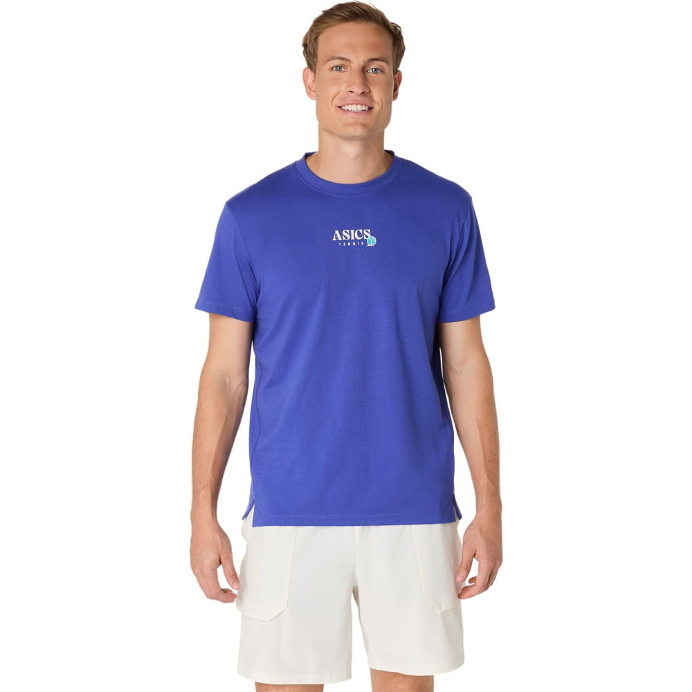 Camiseta ASICS Game Seasonal Graphic - Masculino - Azul - tam: P