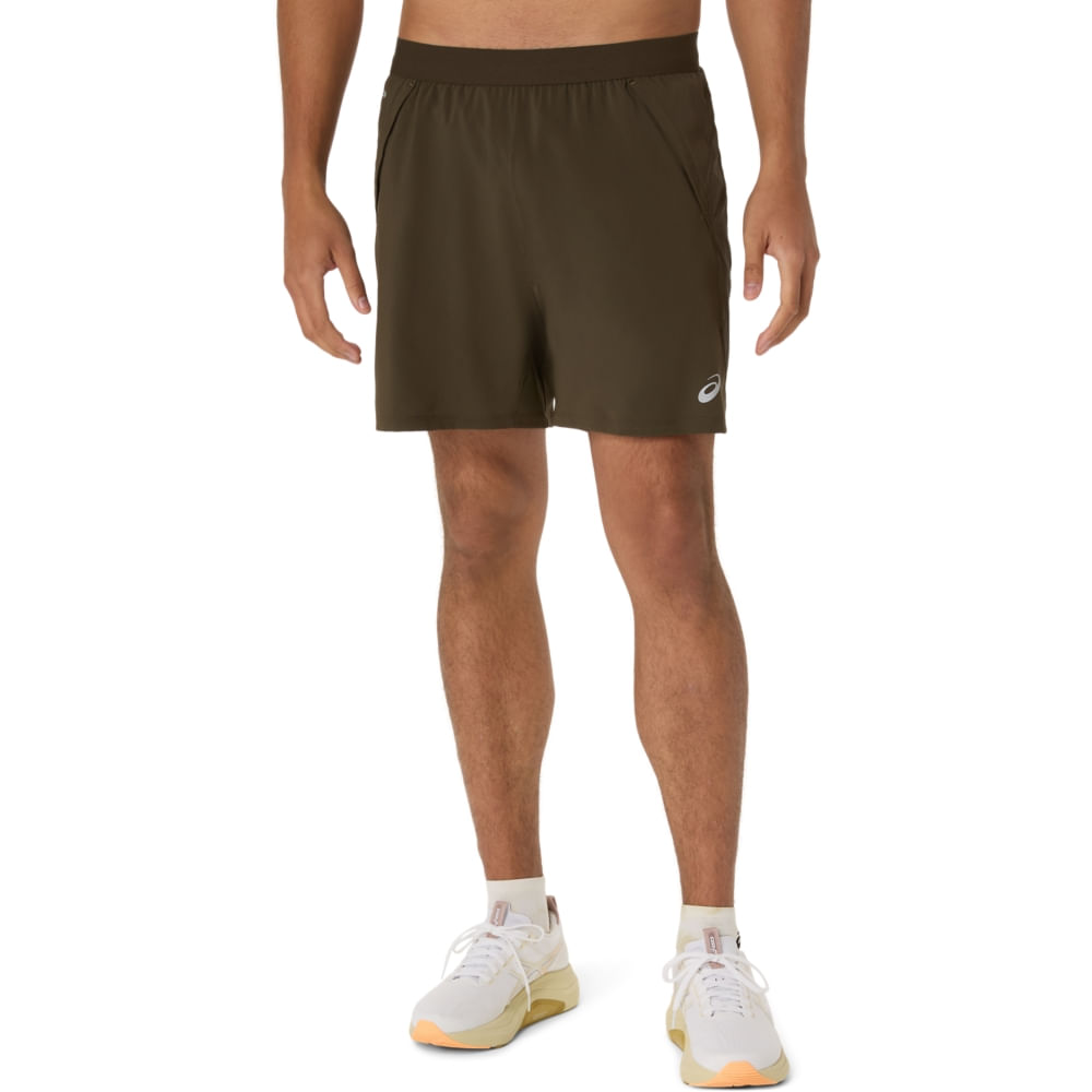 Shorts ASICS Road 7In - Masculino - Marrom/Verde