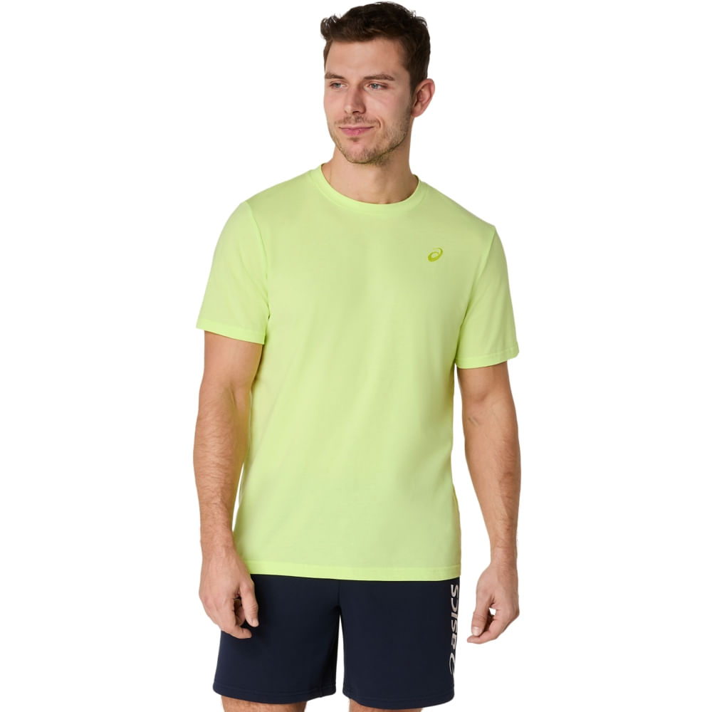 Camiseta ASICS Spiral Embroidery - Masculino - Amarelo - tam: P