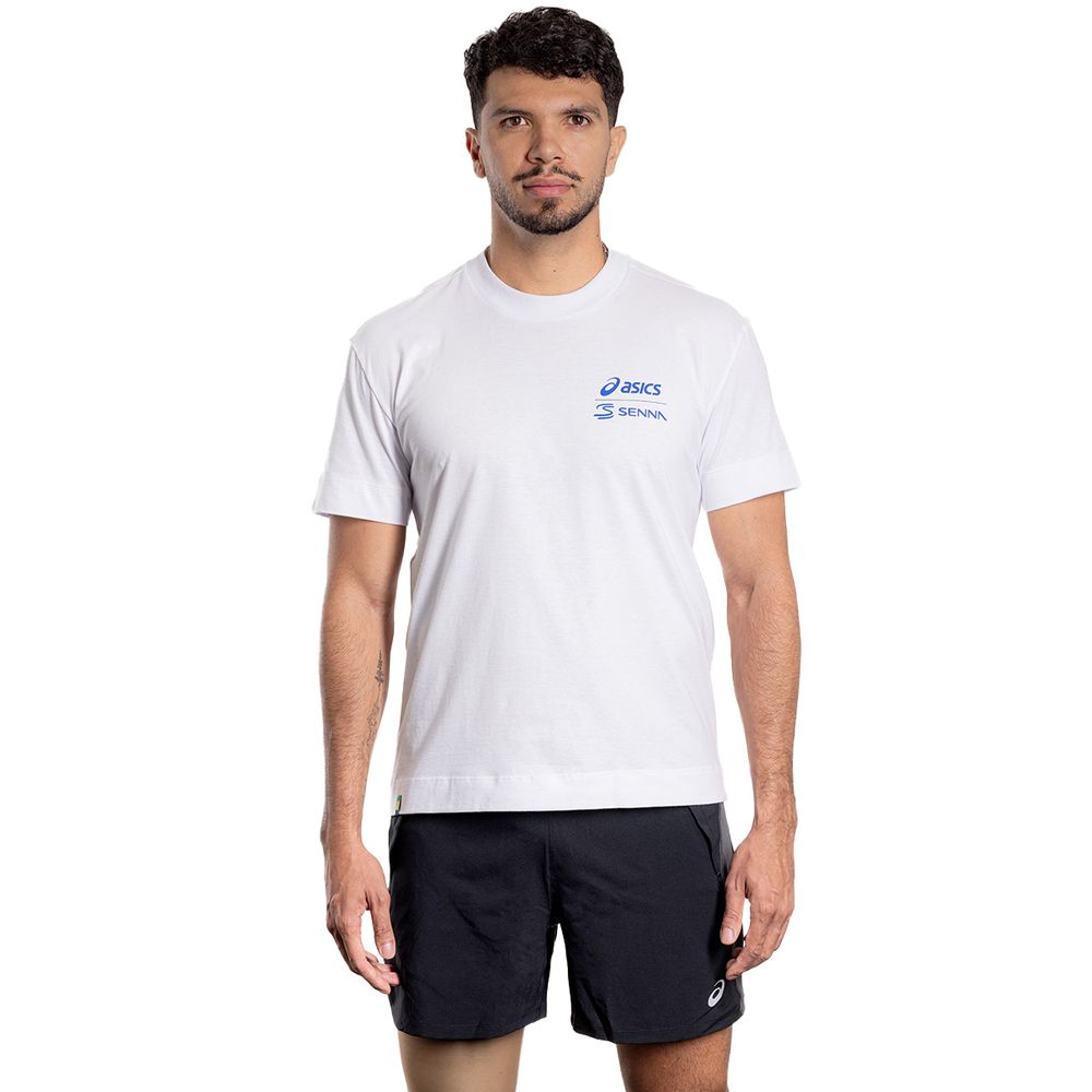 Camiseta ASICS Senna Helmet – Masculino – Branco