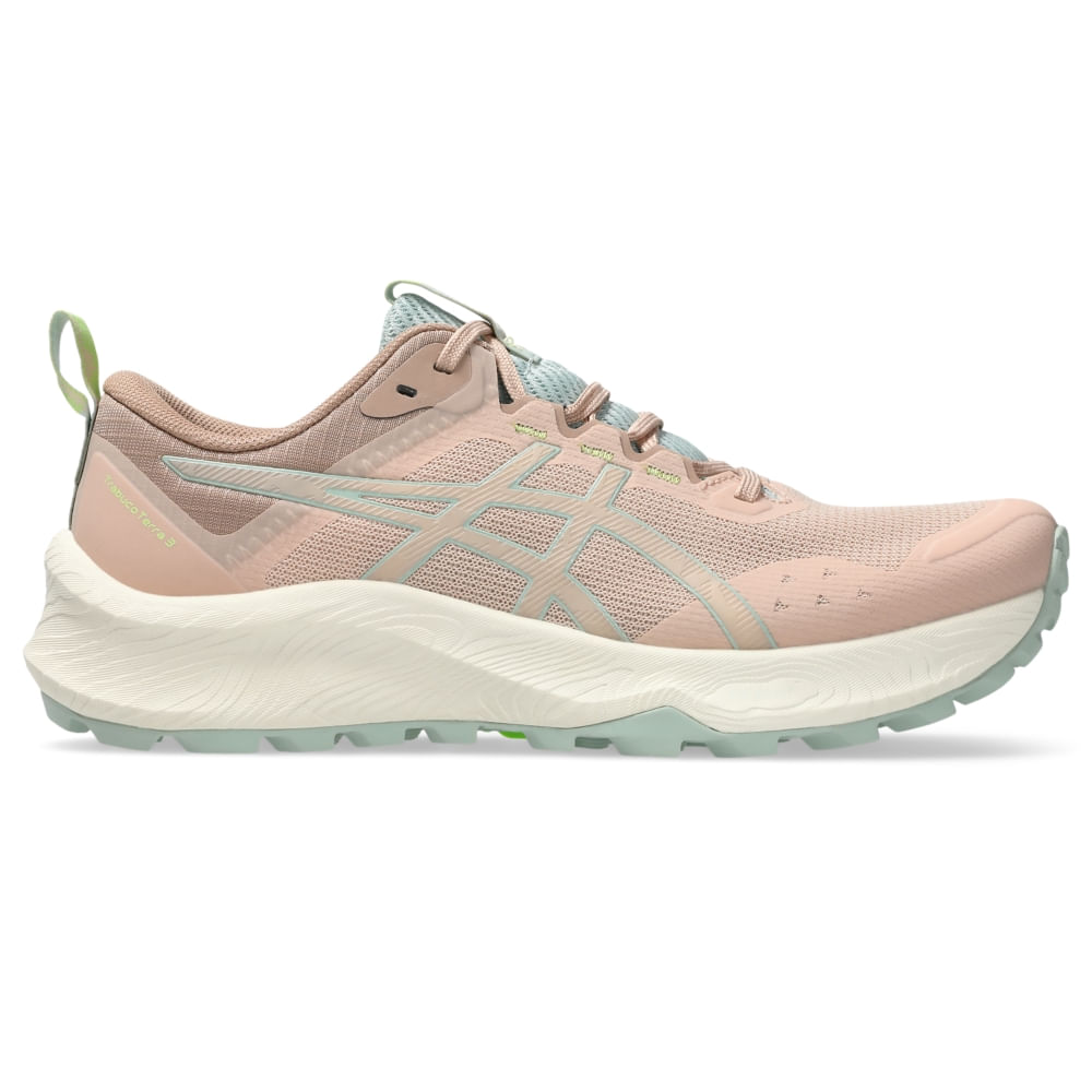 Tênis ASICS Trabuco Terra 3 - Feminino - Rosa/Verde