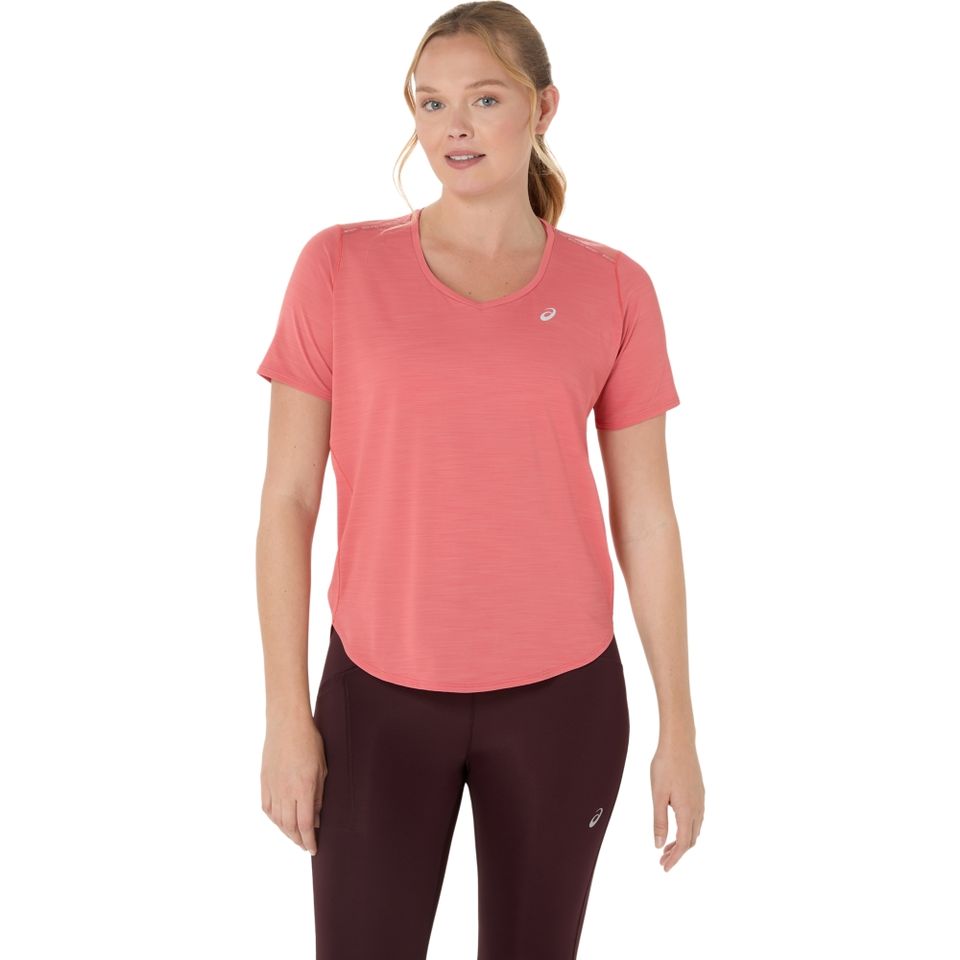 Camiseta Asics Road Gola V - Feminino - Rosa