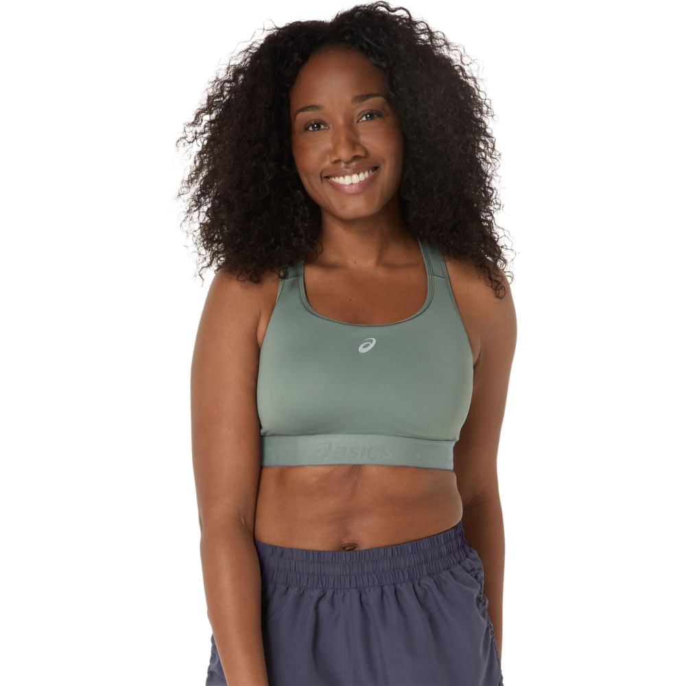Top ASICS Road Compression - Feminino - Verde - tam: P