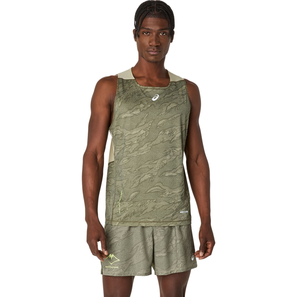 Regata ASICS Fujitrail - Masculino - Verde/Verde - tam: GG